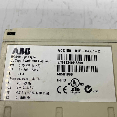 ABB ACS150-01E-04A7-2 0.75KW 220V SÜRÜCÜ