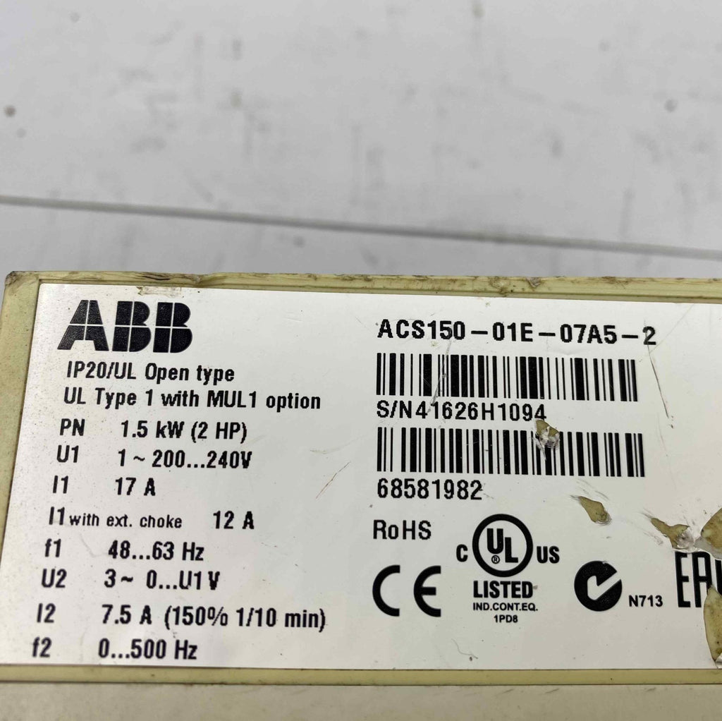 ABB ACS150-01E-07A5-2  1.5KW 220V  SÜRÜCÜ