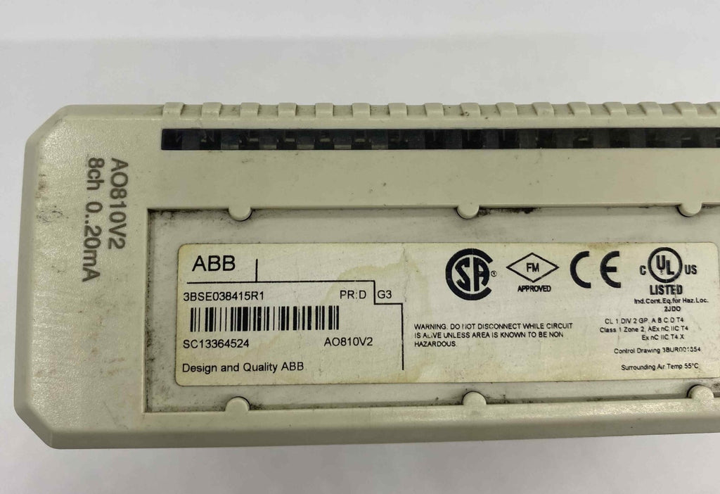 ABB AO810V2 8CH 0.20MA  PLC
