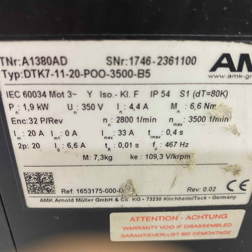 AMK [DTK7-11-20-P00-3500-B5]  SERVO MOTOR