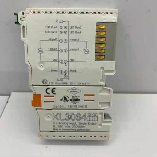 BECKHOFF KL3064 4-CHANNEL ANALOG INPUT MODULE