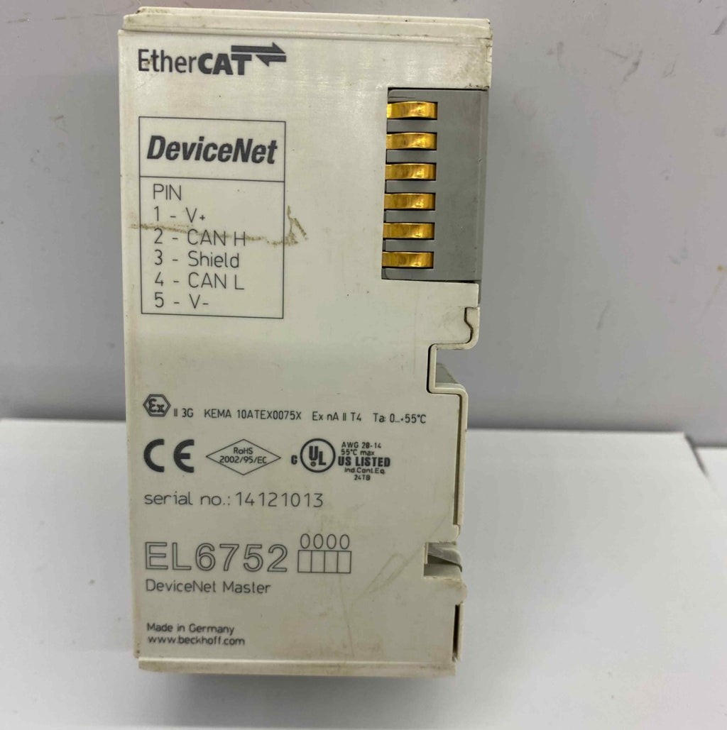BECKHOFF EL6752 ETHERCAT TERMINAL 1-CHANNEL COMMUNICATION INTERFACE