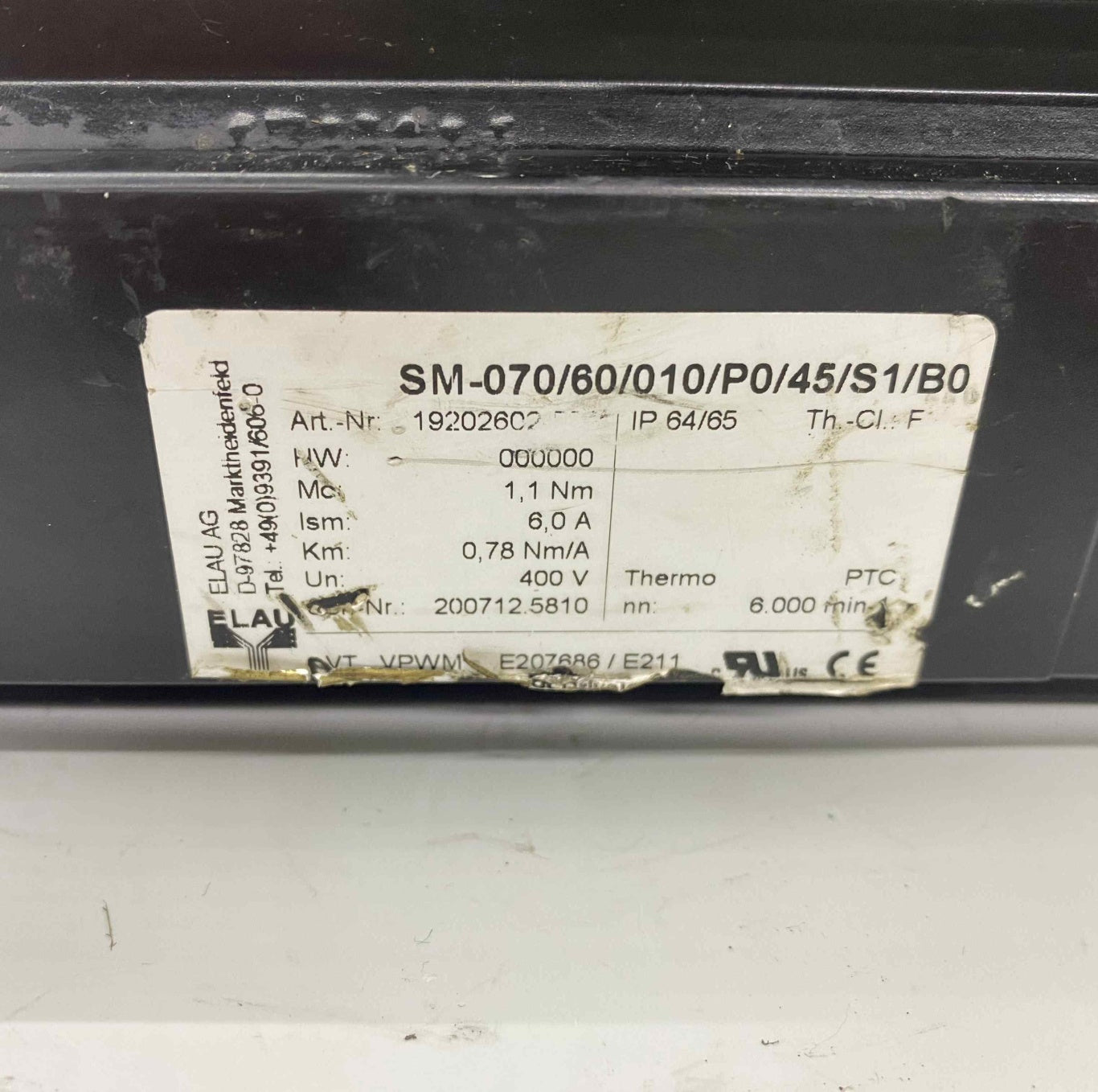 ELAU [SM-070/60/010/P0/45/S1/B0]  SERVO MOTOR
