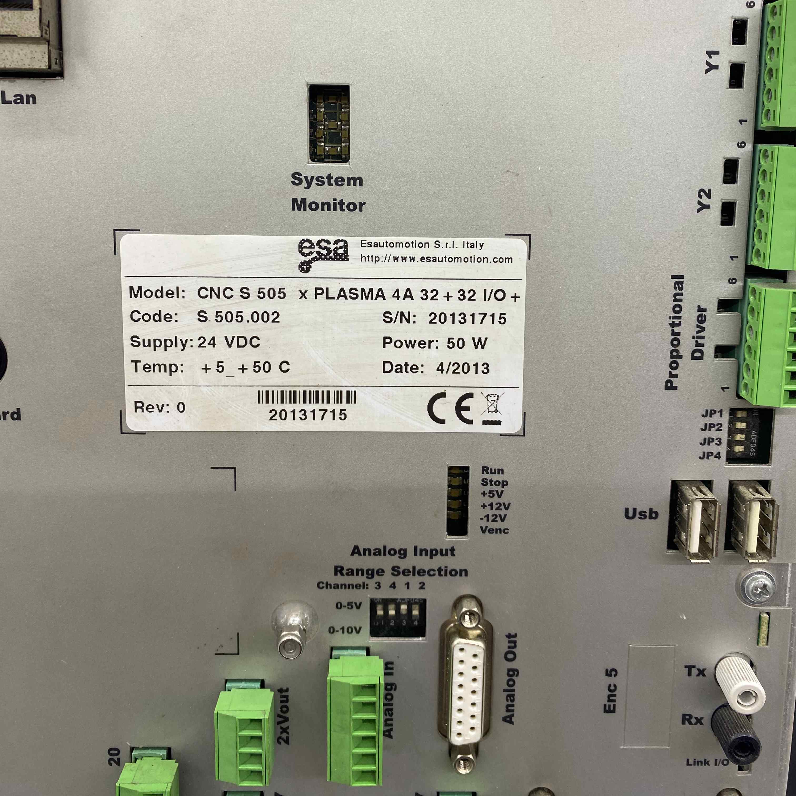 ESA CNC S 505 X PLASA 4A  EKRAN