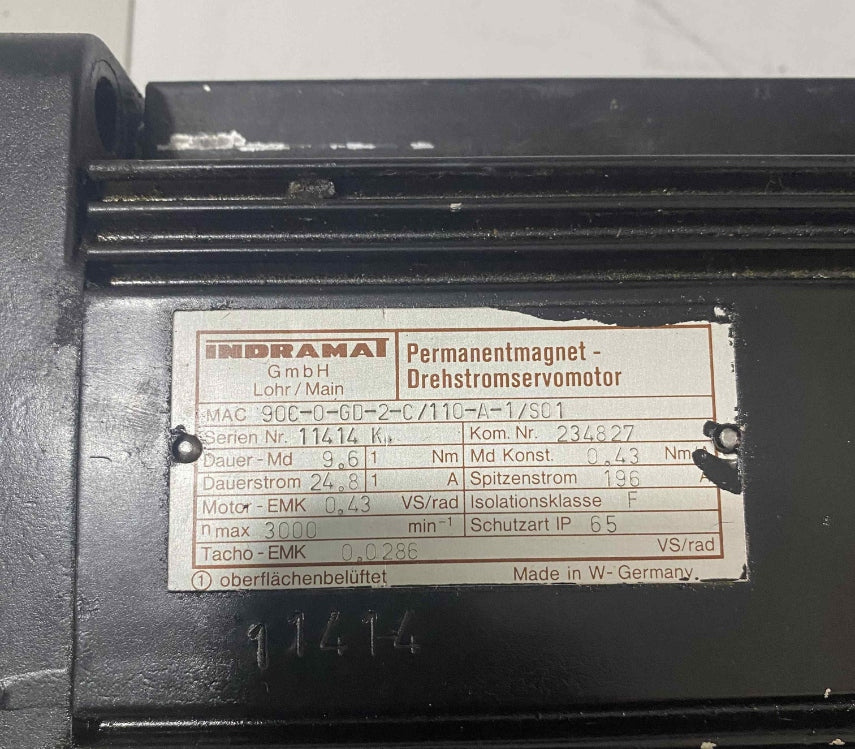 INDRAMAT REXROTH 90C-0GD-2-C/110-A-1/S01 SERVO MOTOR