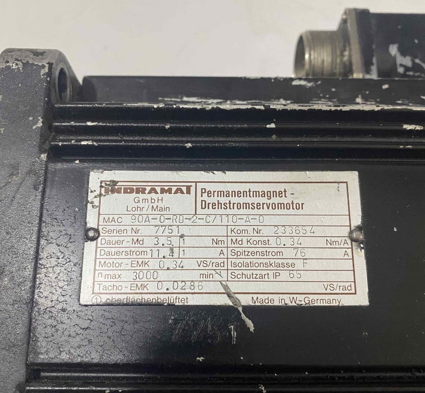INDRAMAT REXROTH 90A-0-RD-2-C/110-A-0 SERVO MOTOR