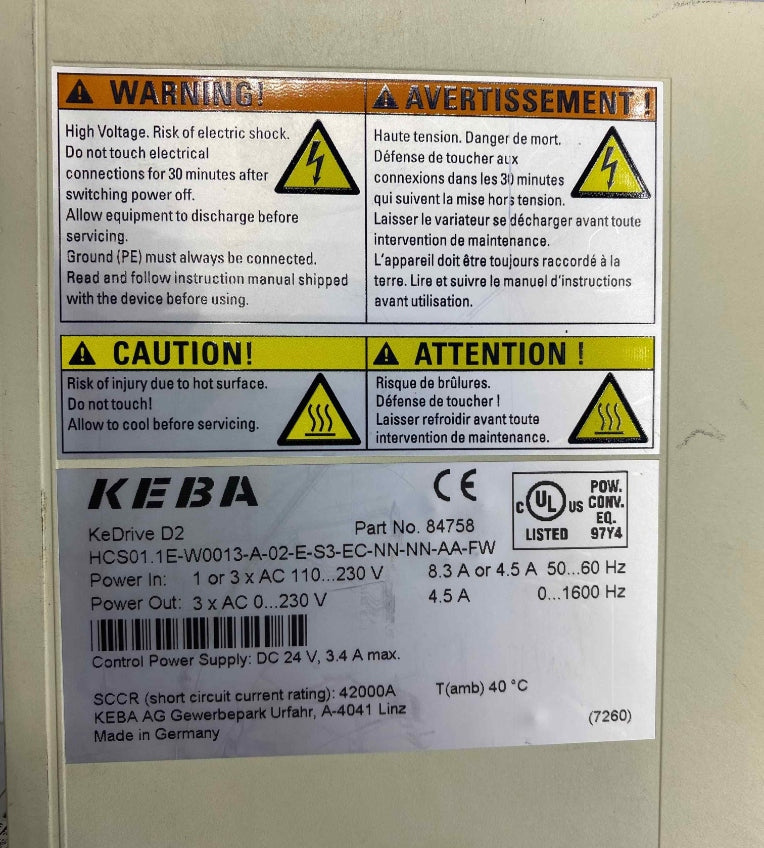 KEBA  - HCS01.1E-W0013-A-02-E-S3-EC-NN-NN- 13A 380V SERVO SÜRÜCÜ
