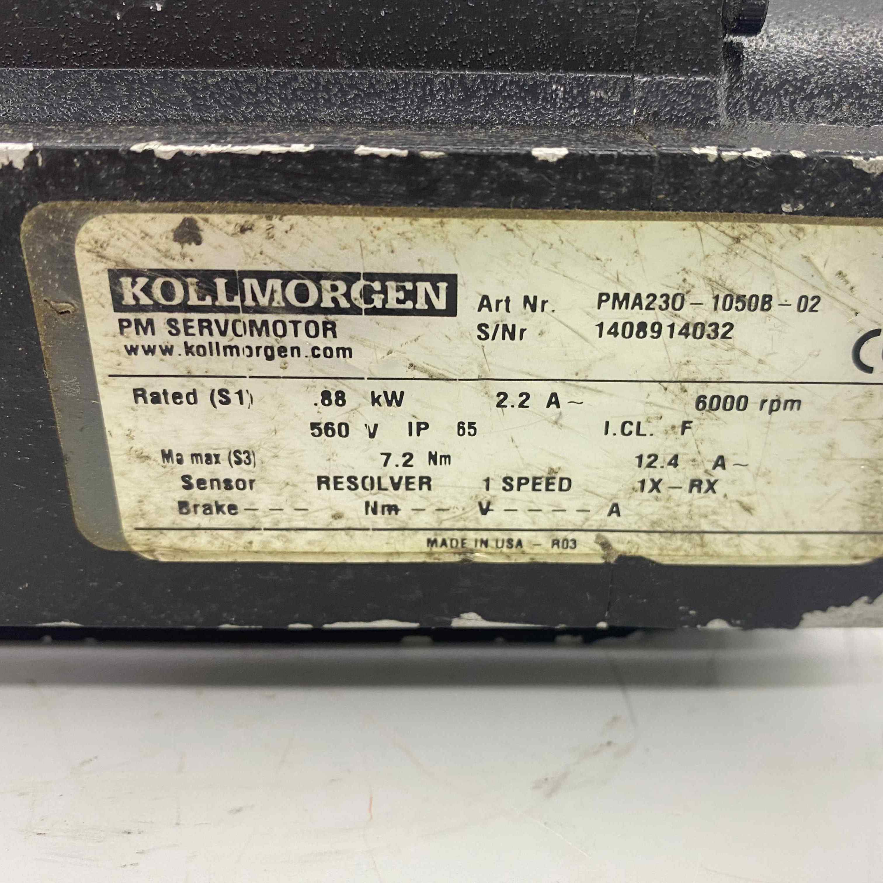 KOLLMORGEN [PMA230-1050B-02] PACIFIC SERVO MOTOR