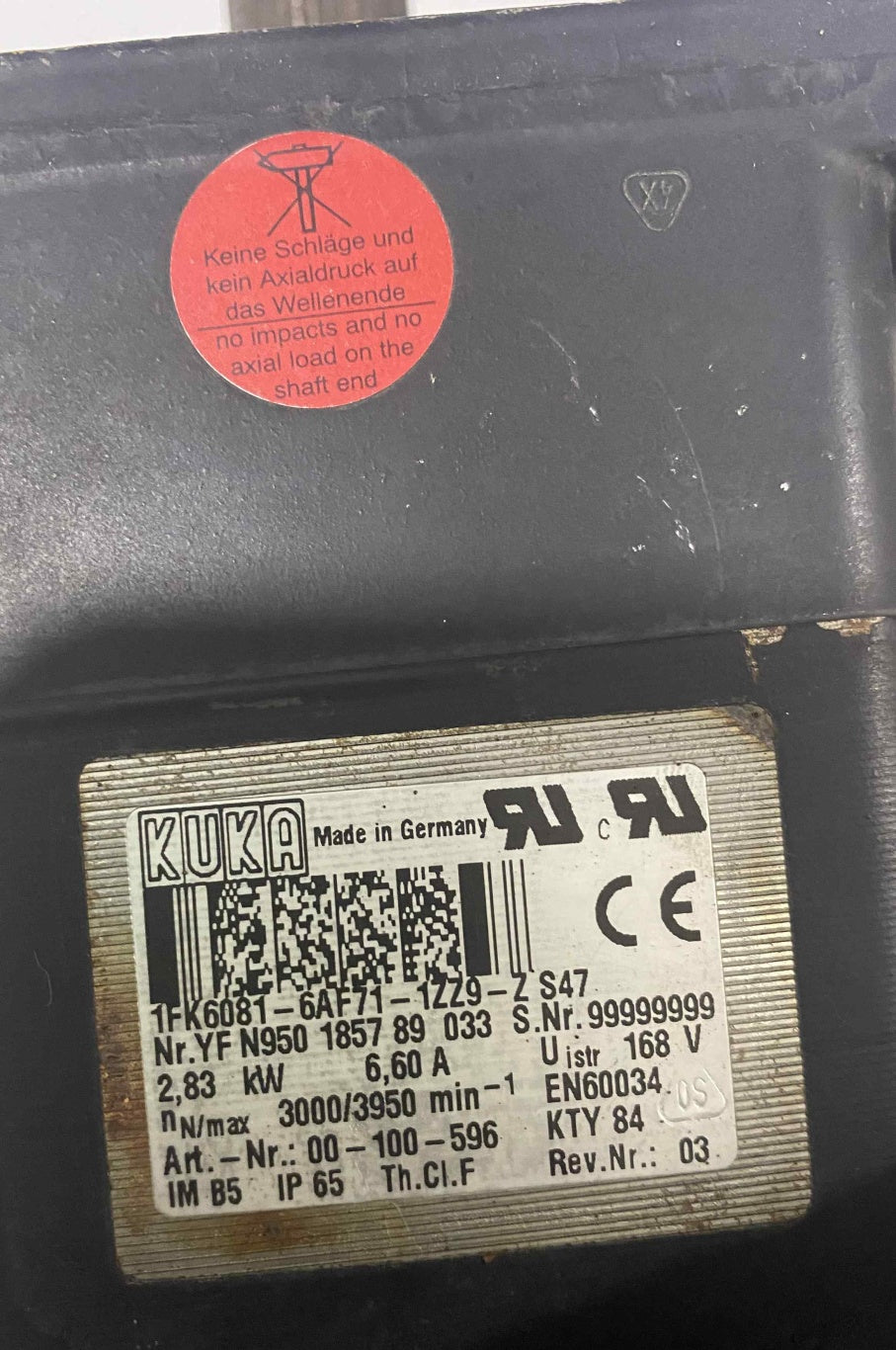 KUKA [1FK6081-6AF71-1ZZ9-Z S47]  SERVO MOTOR