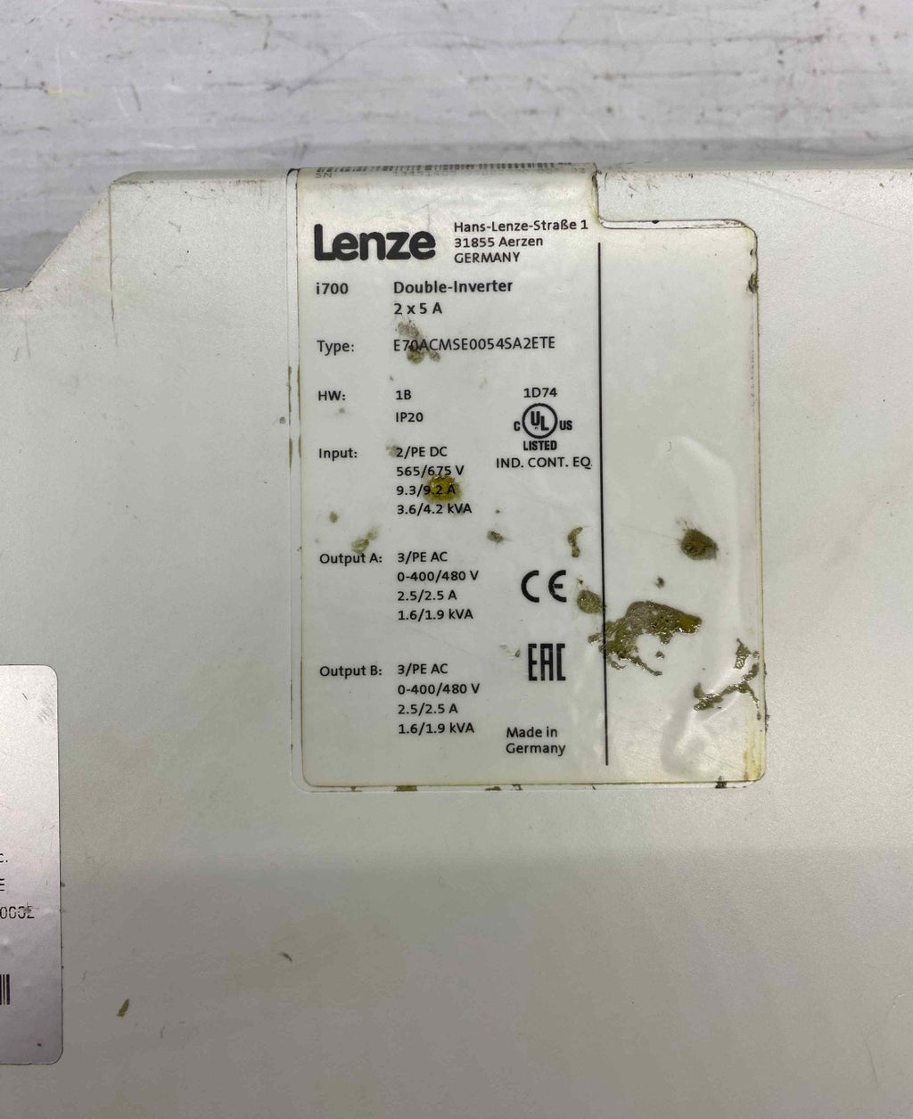 LENZE E70ACMSE0054SA2ETE 1.1KW 380V ÇİFT EKSEN SERVO SÜRÜCÜ