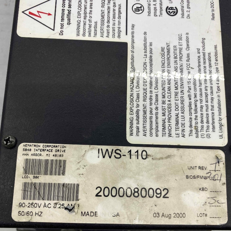 NEMATRON - IWS-110  PANEL EKRAN