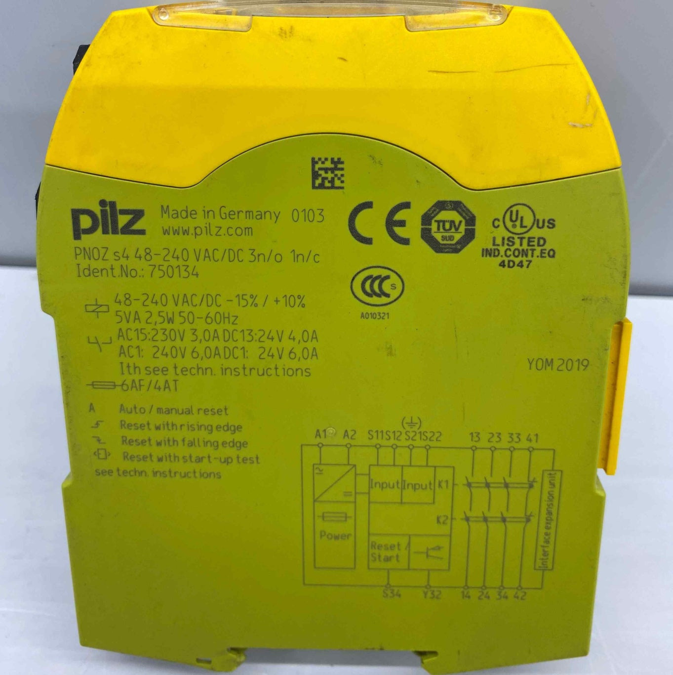 PILZ PNOZ S4 48-240VAC-DC 3N-0 1N-C EMNIYET ROLESI