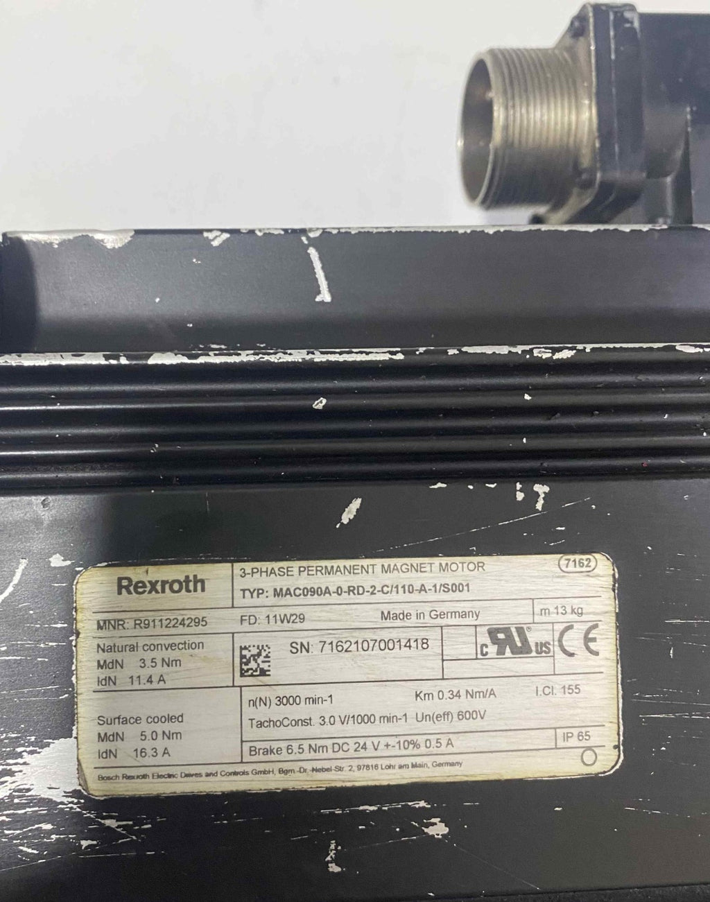 INDRAMAT REXROTH MAC090A-0-RD-2-C/110-A-1/S001 SERVO MOTOR