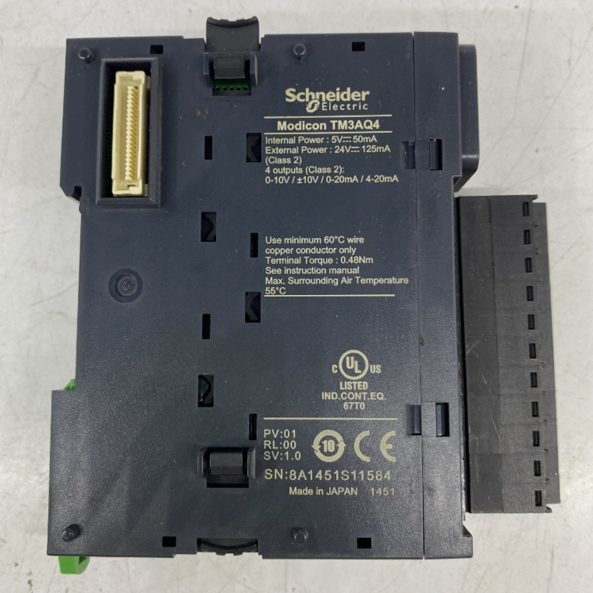 SCHNEIDER TM3AQ4 ANALOG OUTPUT PLC