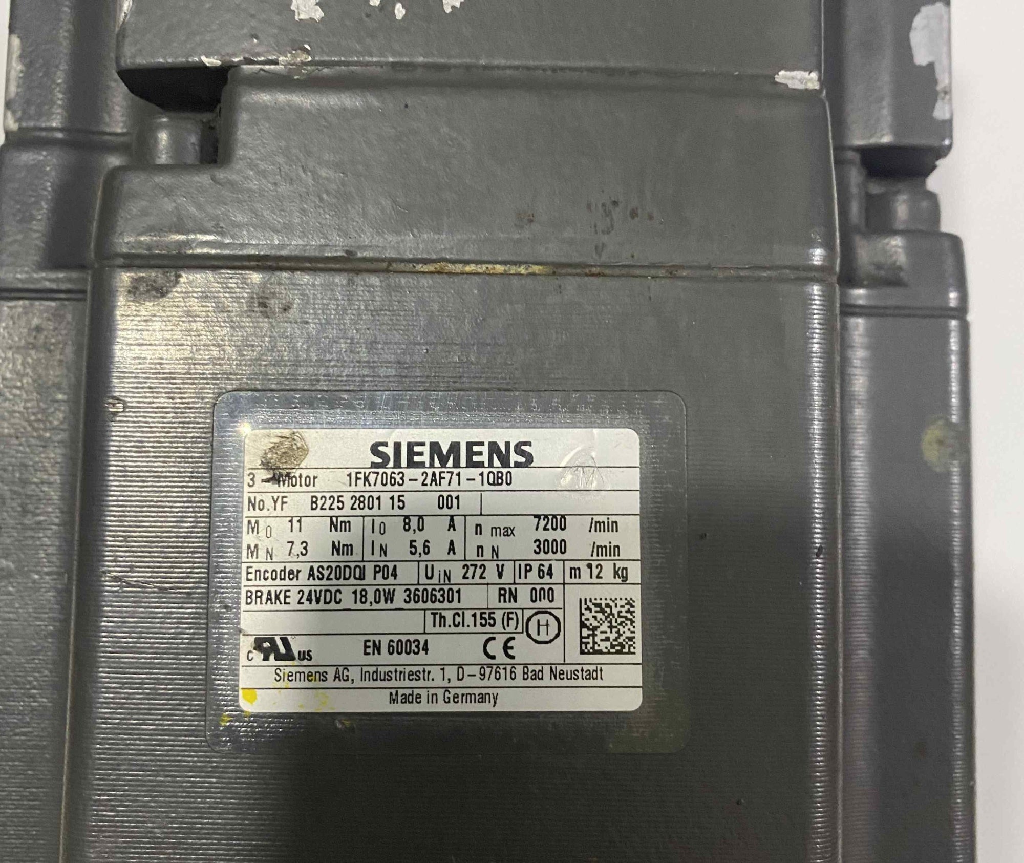 SIEMENS [1FK7063-2AF71-1QB0]  SERVO MOTOR
