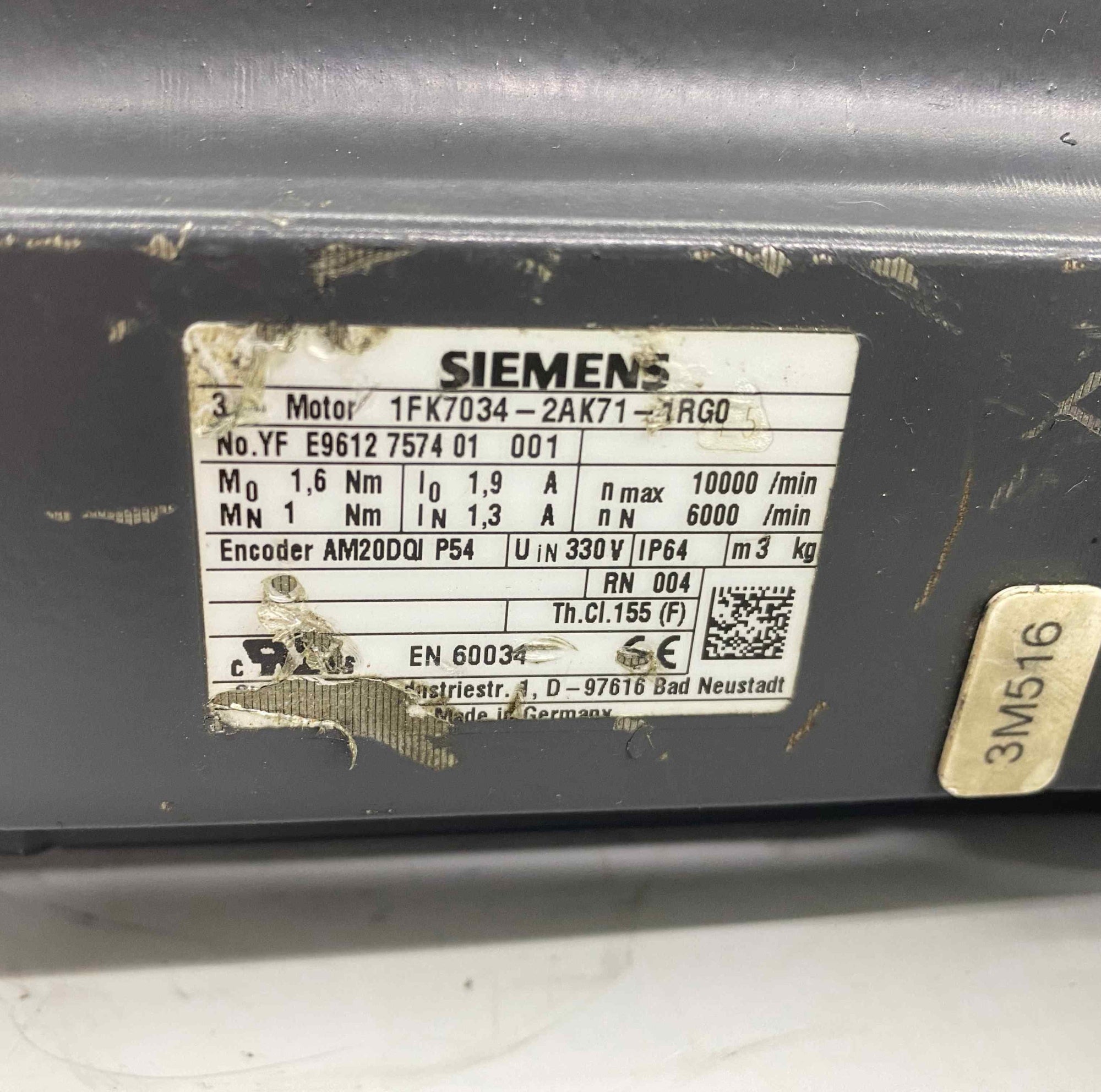 SIEMENS [1FK7034-2AK71-1RG0]  SERVO MOTOR