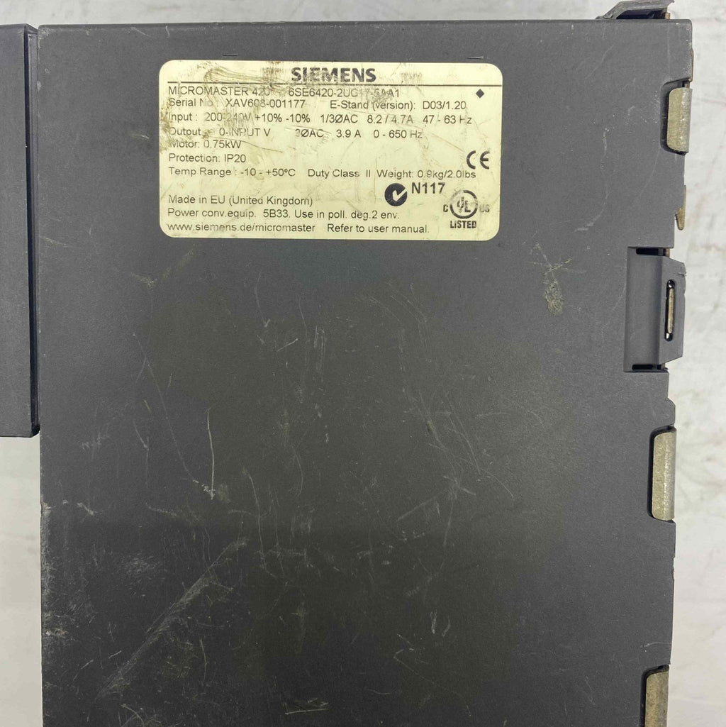 SIEMENS 6SE6420-2UC17-5AA1 0.75KW 220V SÜRÜCÜ