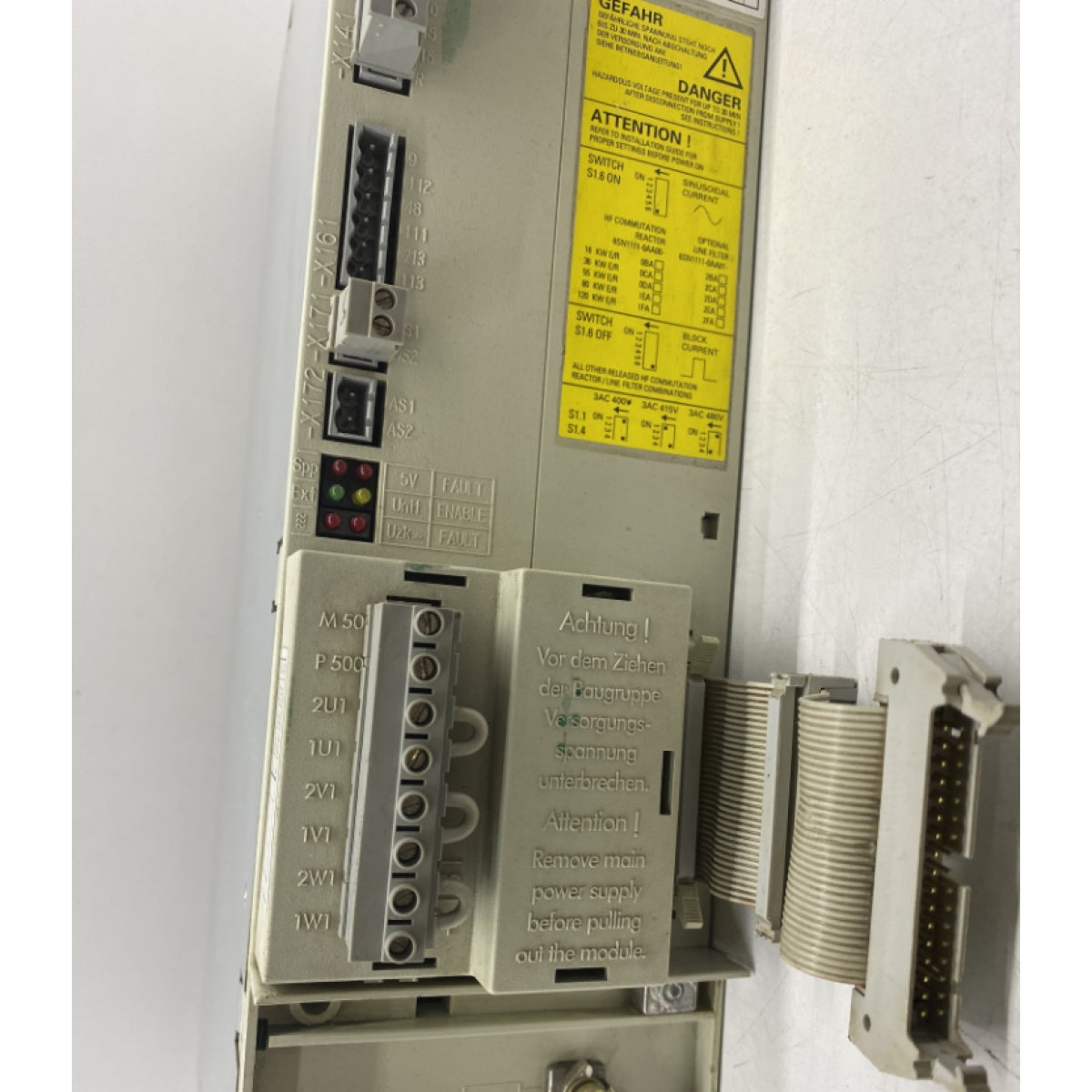 SIEMENS 6SN1145-1BA01-0BA1 16/21KW SIMODRIVE INVERTER/REGENERATIVE MODULE SERVO DRIVE