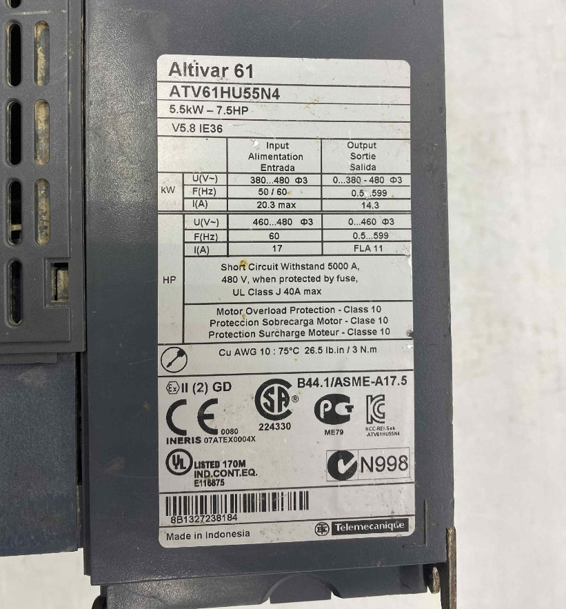TELEMECANİGUE ATV61HU55N4 5.5KW 380V SÜRÜCÜ