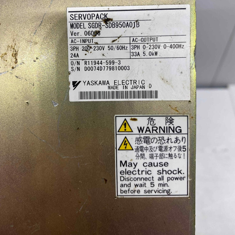 YASKAWA SGDR-SDB950A01B 5KW 3X220V SERVO SÜRÜCÜ