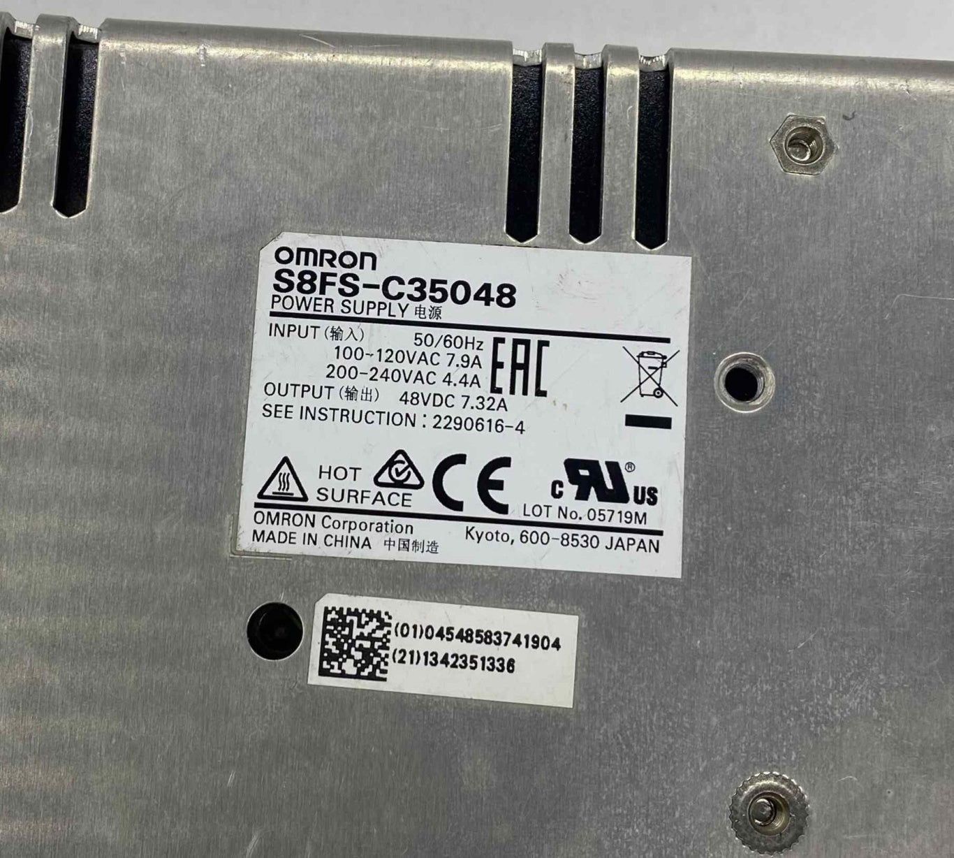OMRON S8FS-C35048  240VAC 7.32A GÜÇ KAYNAĞI