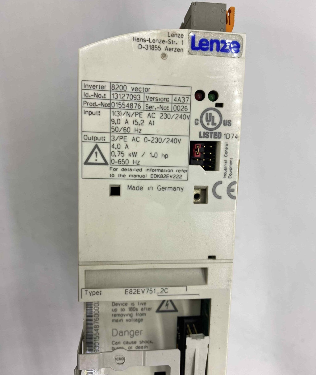 LENZE E82EV751-2C 0.75KW 240V SÜRÜCÜ