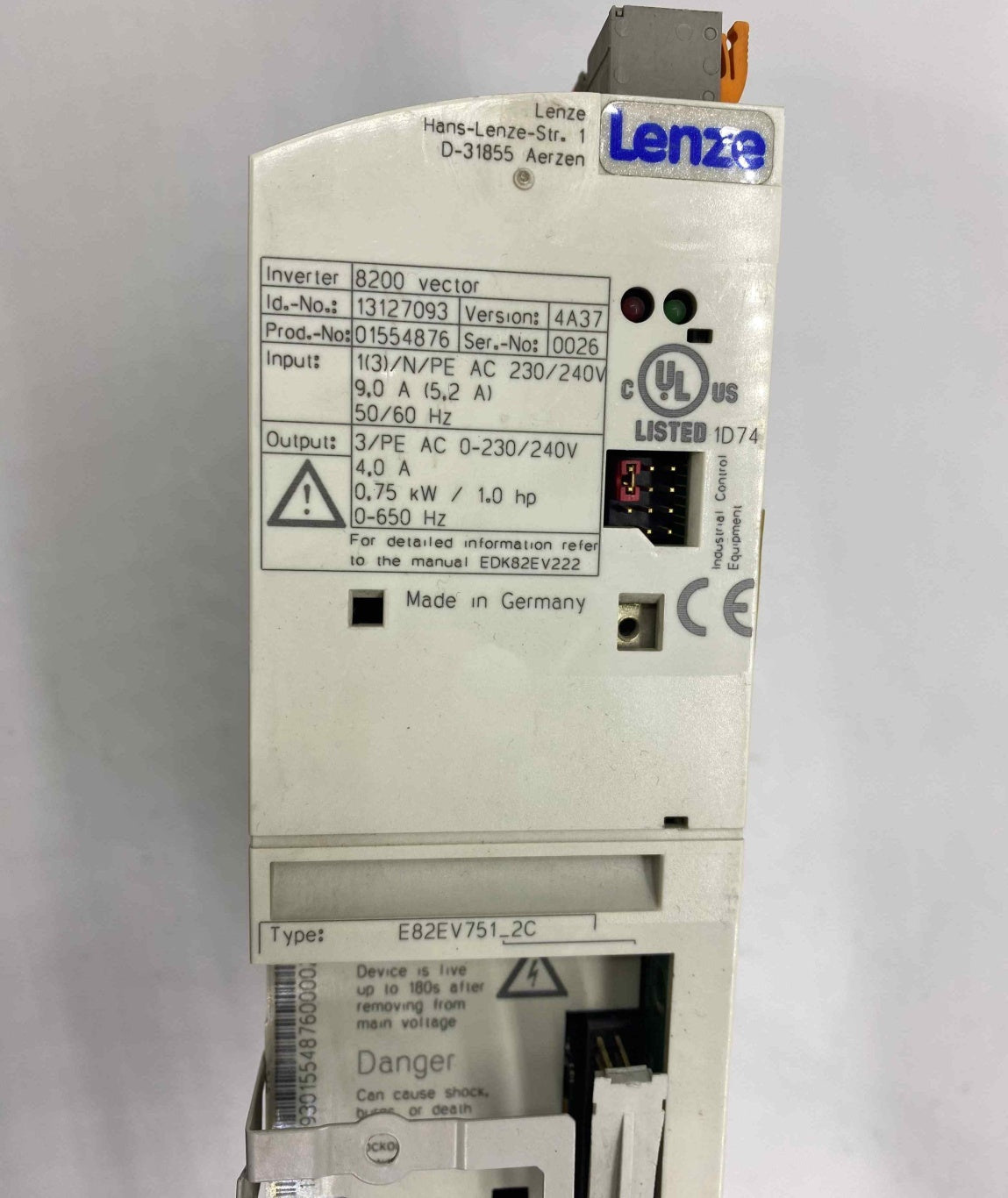 LENZE E82EV751-2C 0.75KW 240V SÜRÜCÜ