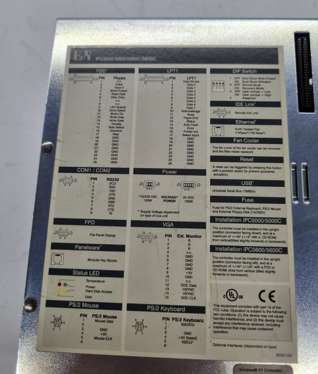 B&R 5C5001.32 5P50:MM-19 ENDÜSTİRİYEL PC