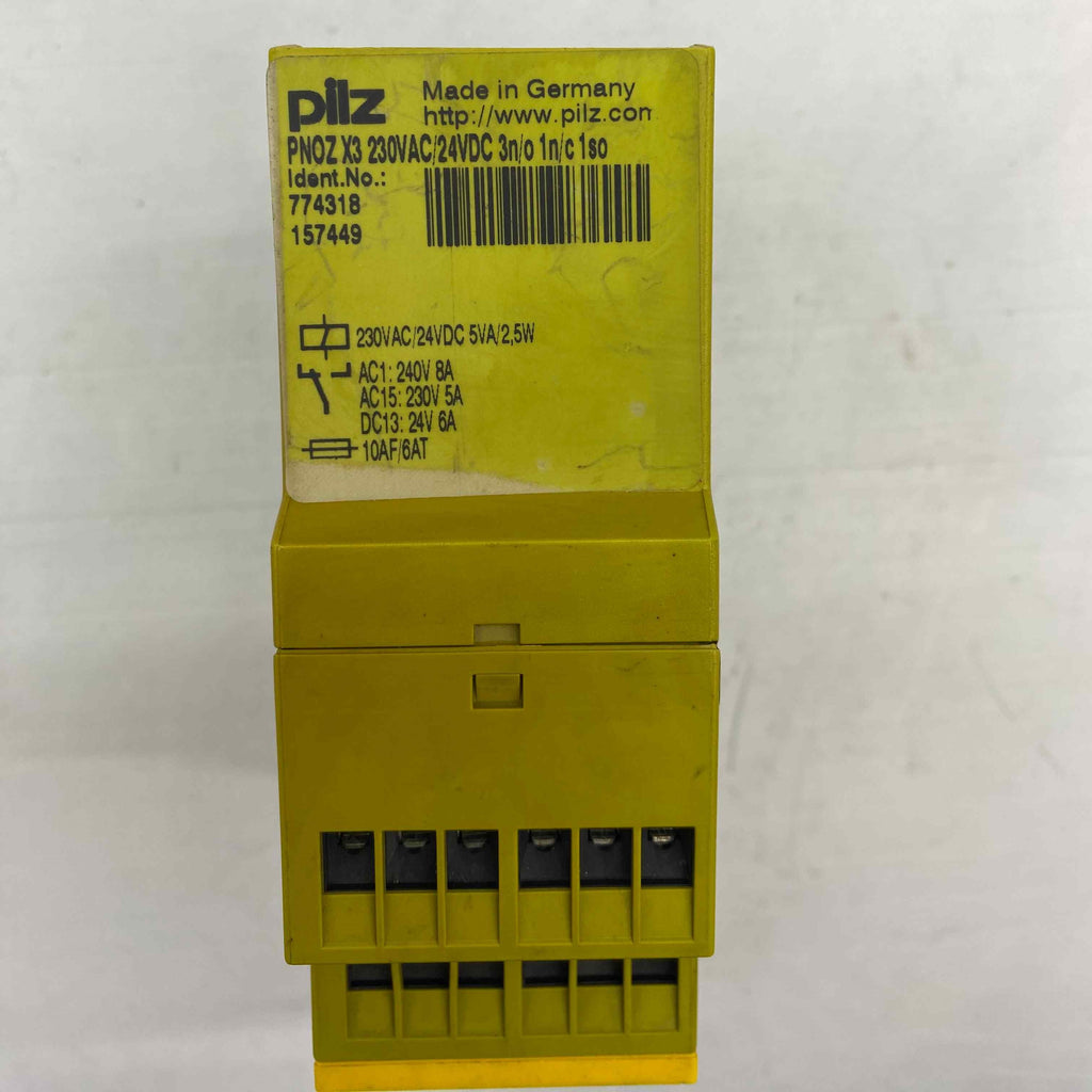 PILZ PNOZ X3 230VAC 24VDC 3N-C 1N-C 1SO MODUL