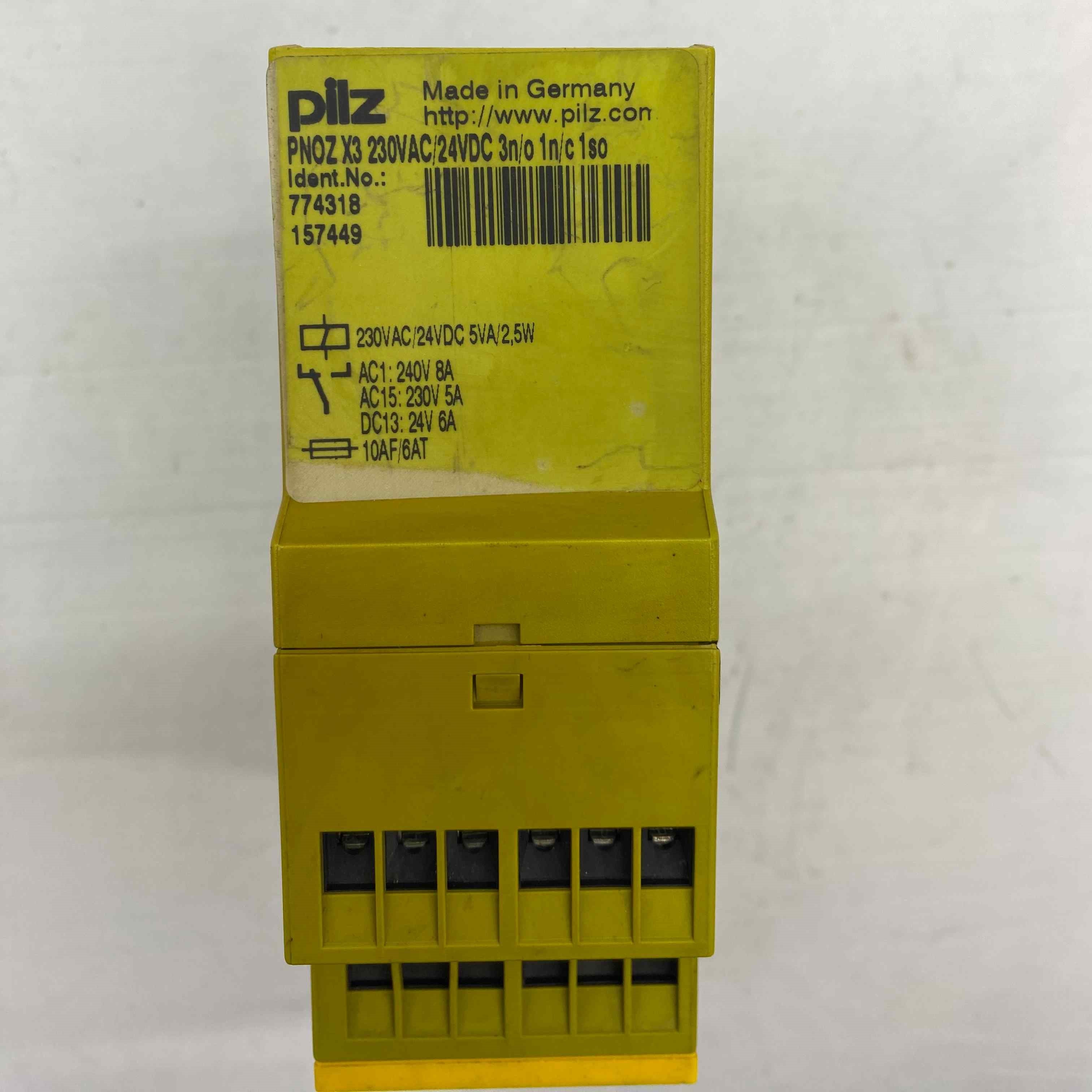 PILZ PNOZ X3 230VAC 24VDC 3N-C 1N-C 1SO MODUL