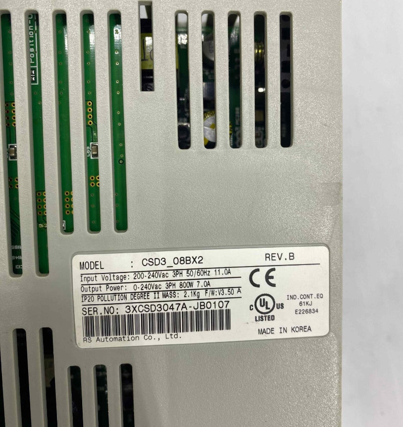 RS AUTOMATION CSD3_08BX2 0.8KW 220V SERVO SÜRÜCÜ