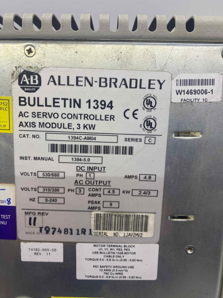 ALLEN BRADLEY 1394C-AM04 3KW 380V 1İ ARIZALI SERVO SÜRÜCÜ