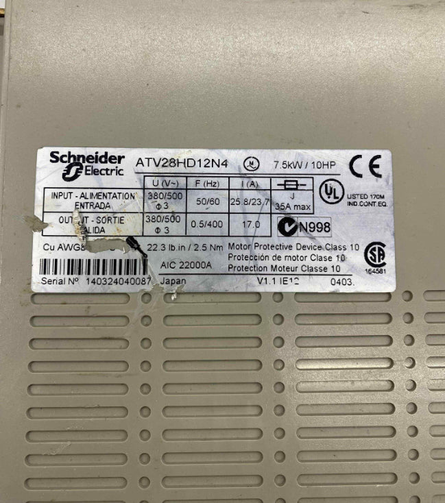 SCHNEİDER ATV28HD12N4 7.5KW 380V SÜRÜCÜ