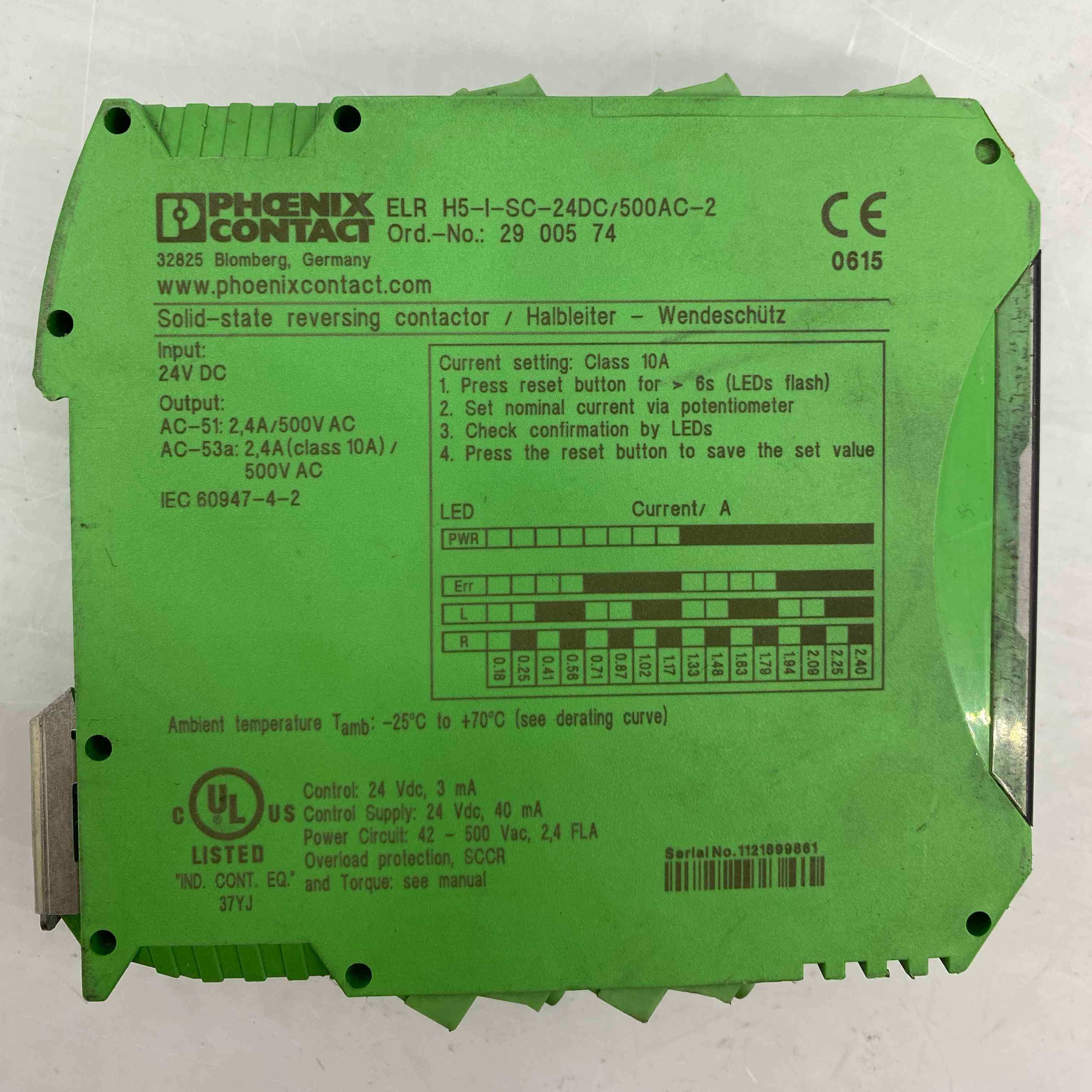 PHOENIX CONTACT ELR H5-I-SC-24DC-500AC-2 MOTOR YOL VERICI