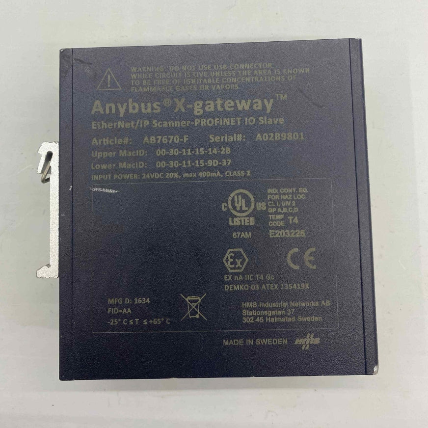 ANYBUS ANYBUS  - XGATEWAY AB7670-F  ETHERNET/IP MODÜL