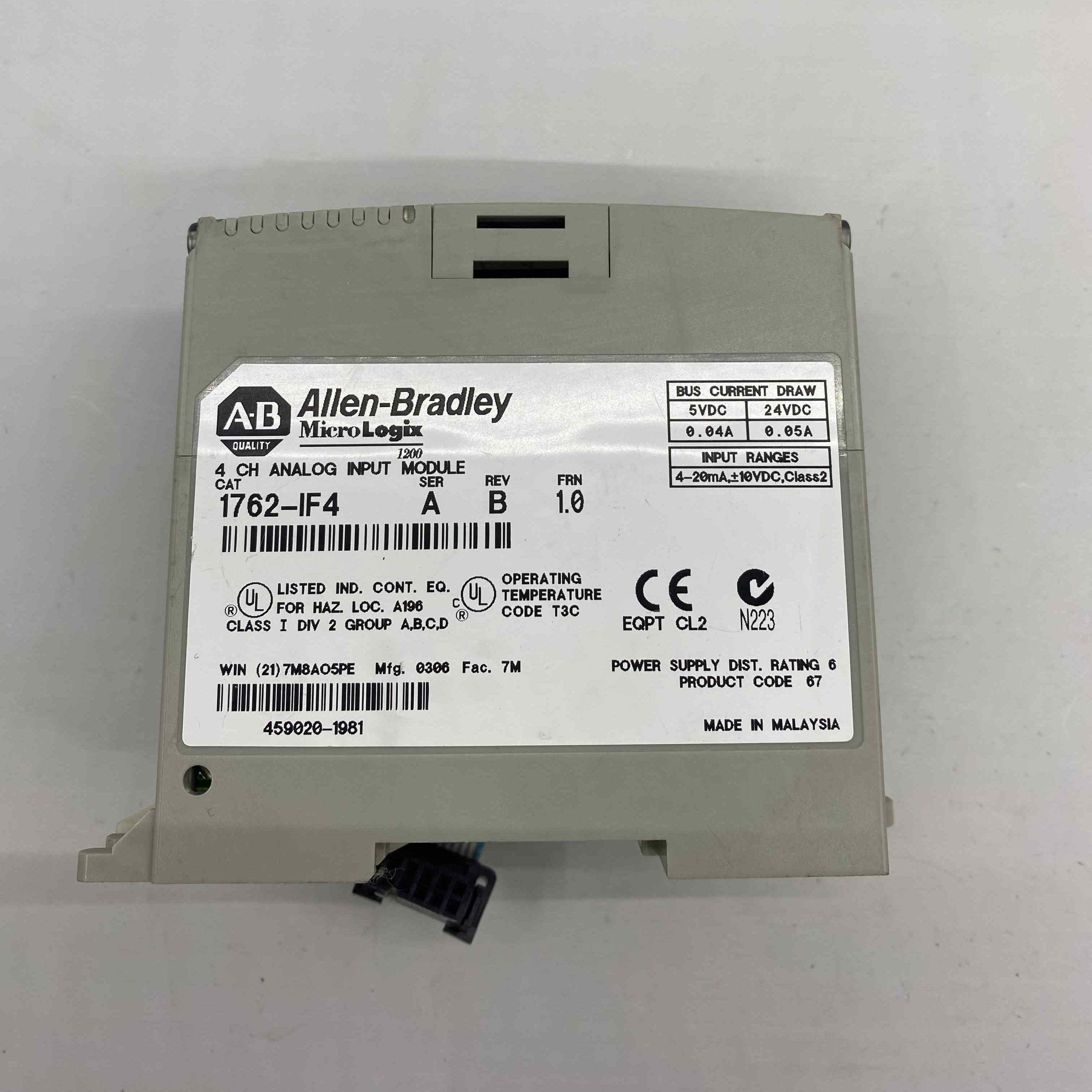 ALLEN BRADLEY 1762-IF4 ANALOG INPUT PLC
