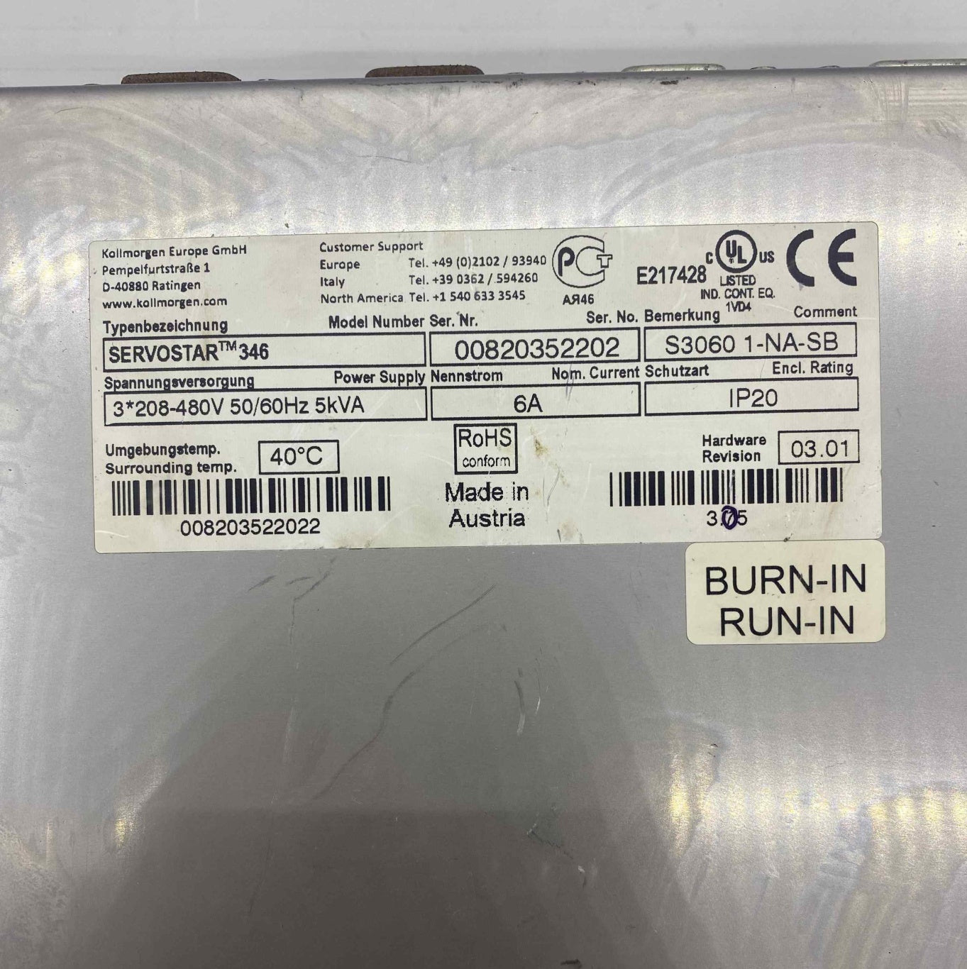 DANAHER MOTİON S3060 1-NA-SB 5KW 380V SERVO SÜRÜCÜ