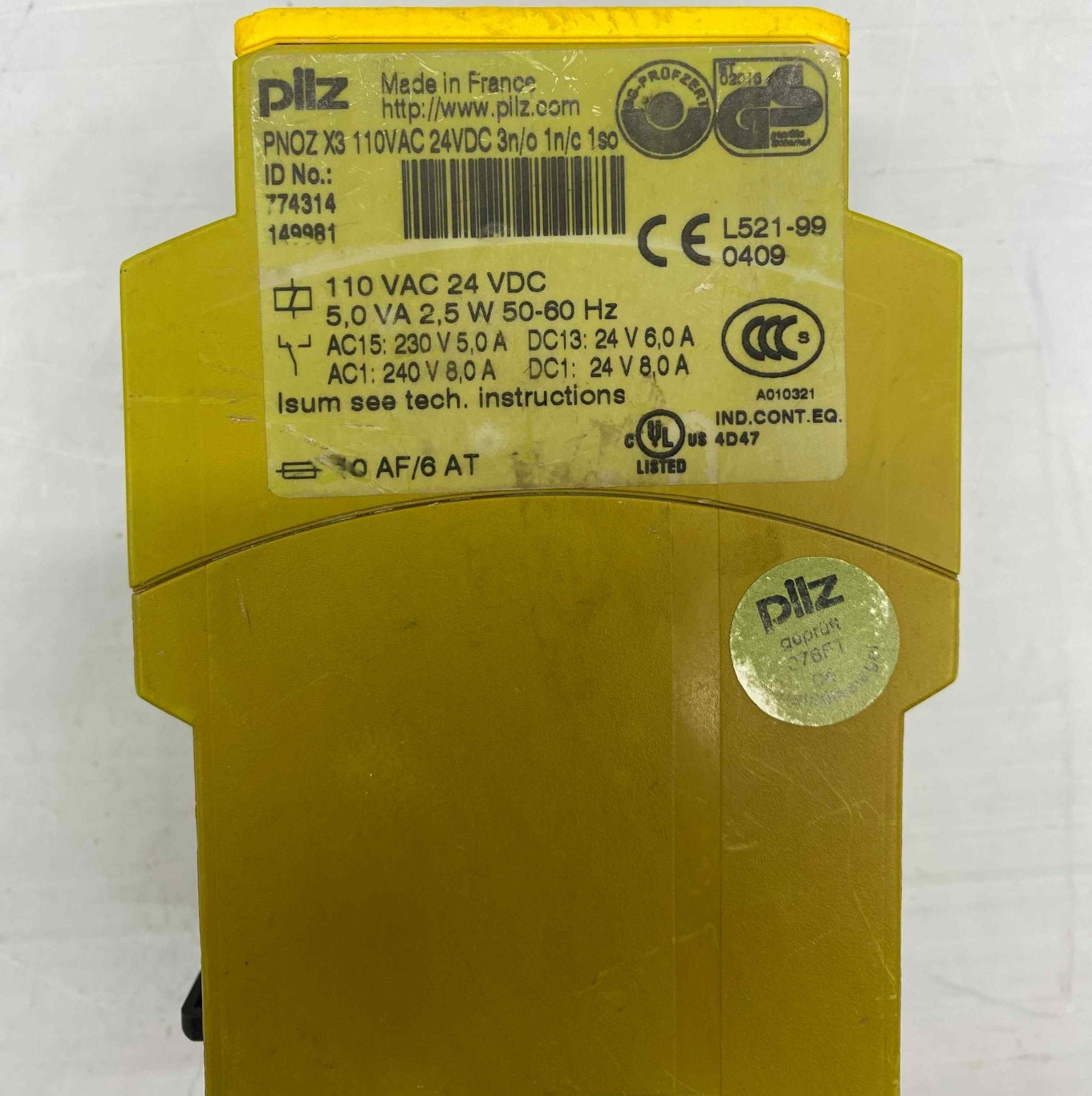 PILZ PNOZ X3 110VAC 24VDC3N-0 1N-C 1SO EMNIYET ROLESI