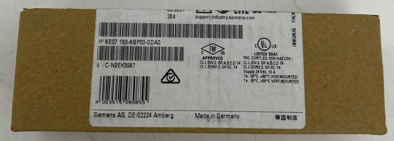 SIEMENS 193-6BP00-0DA0 ET200 SIFIR PLC TERMİNAL BLOĞU