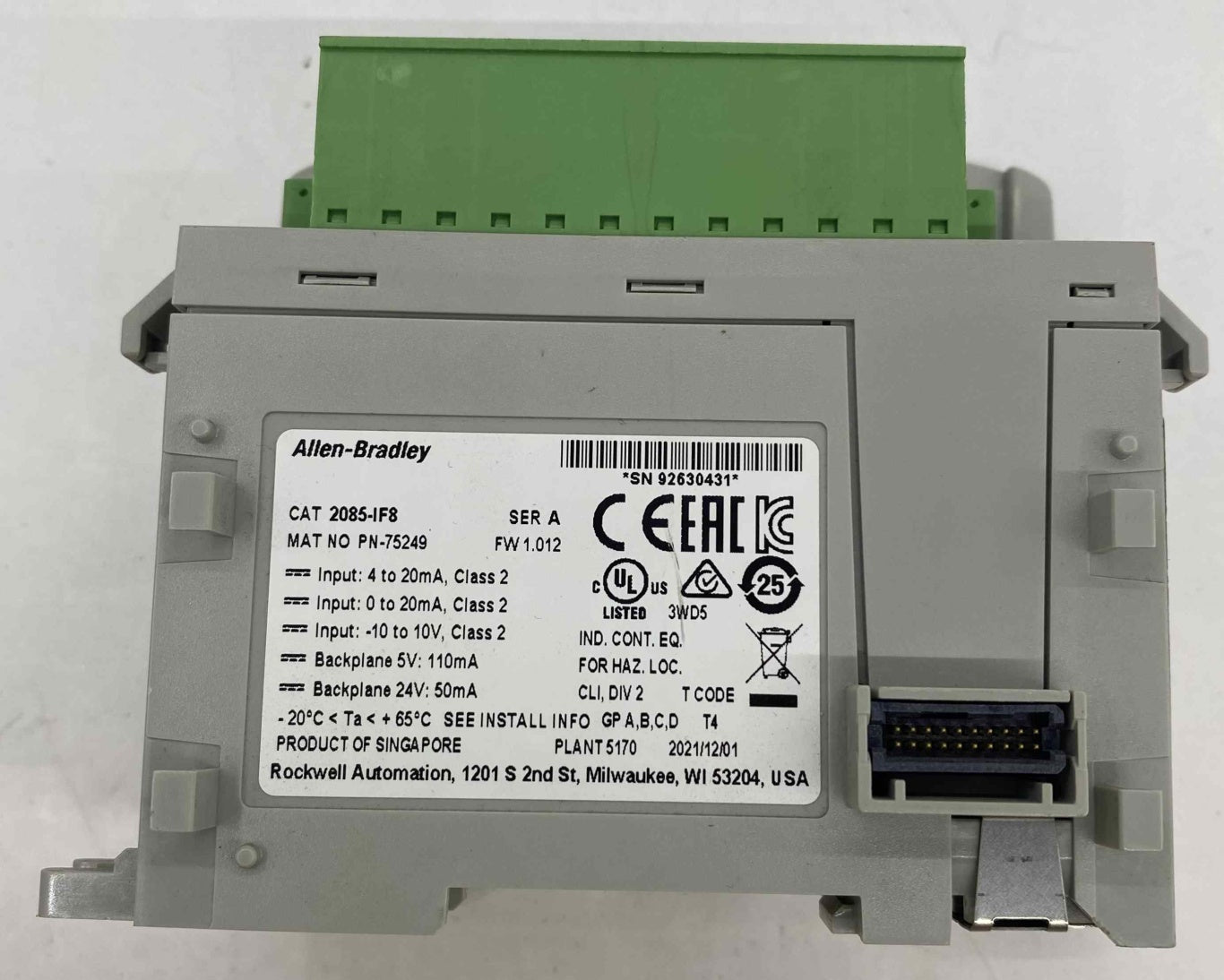 ALLEN BRADLEY 2085-IF8 ANALOG INPUT MODUL