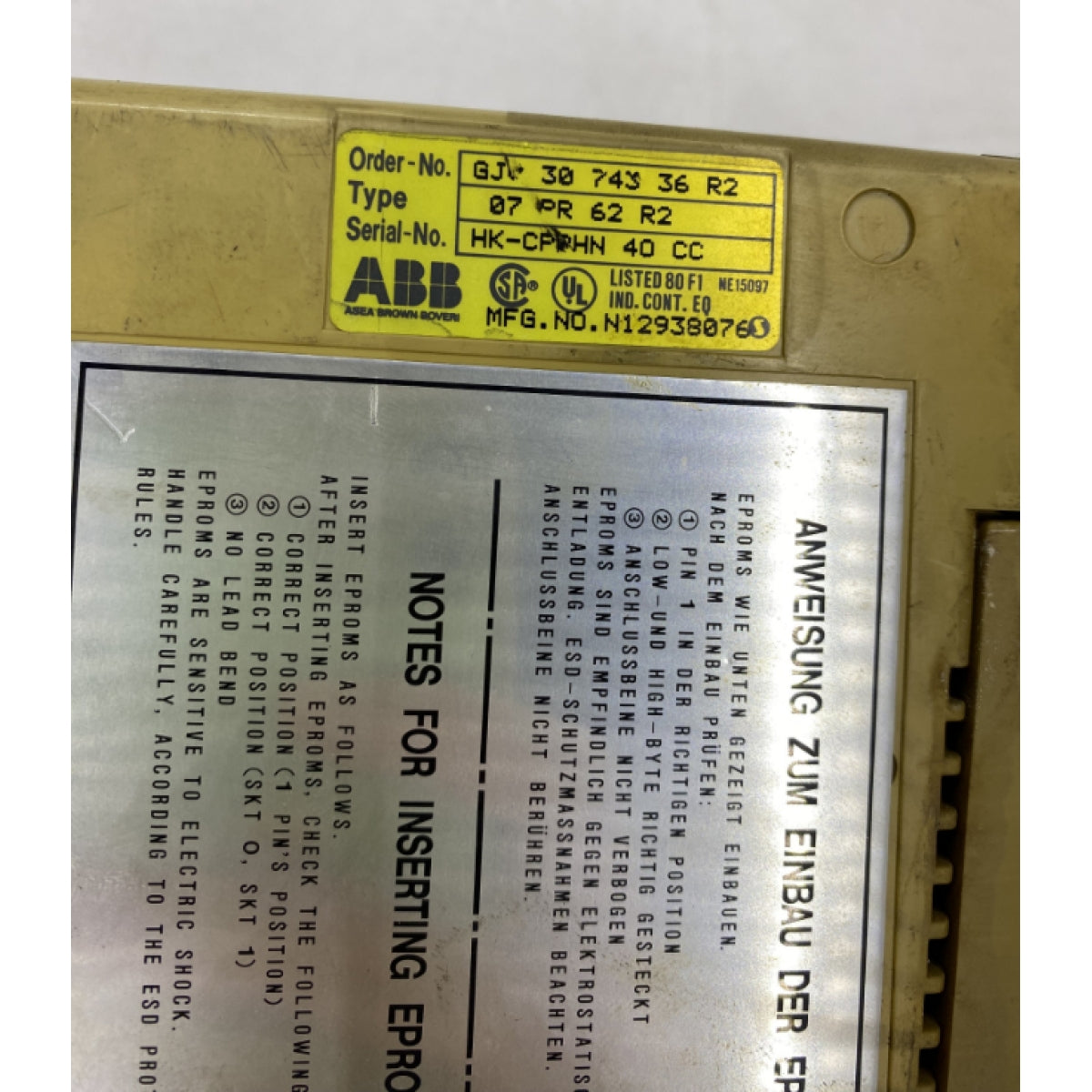 ABB 07 PR 62  PLC
