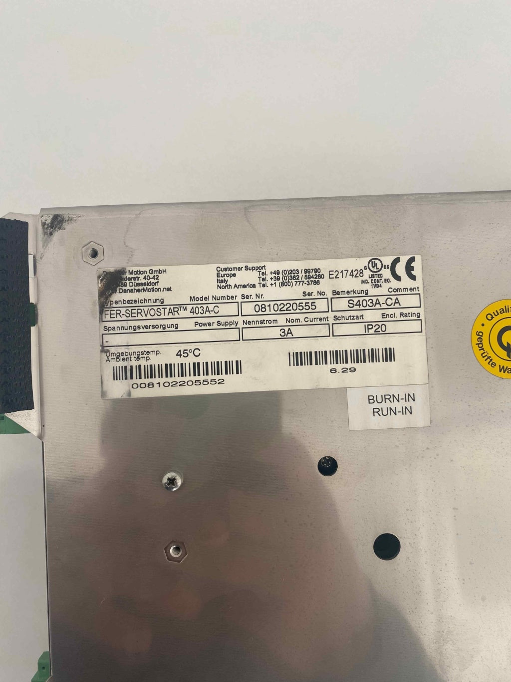 KOLLMORGEN S403A-CA S403A-CA SERVO SÜRÜCÜ