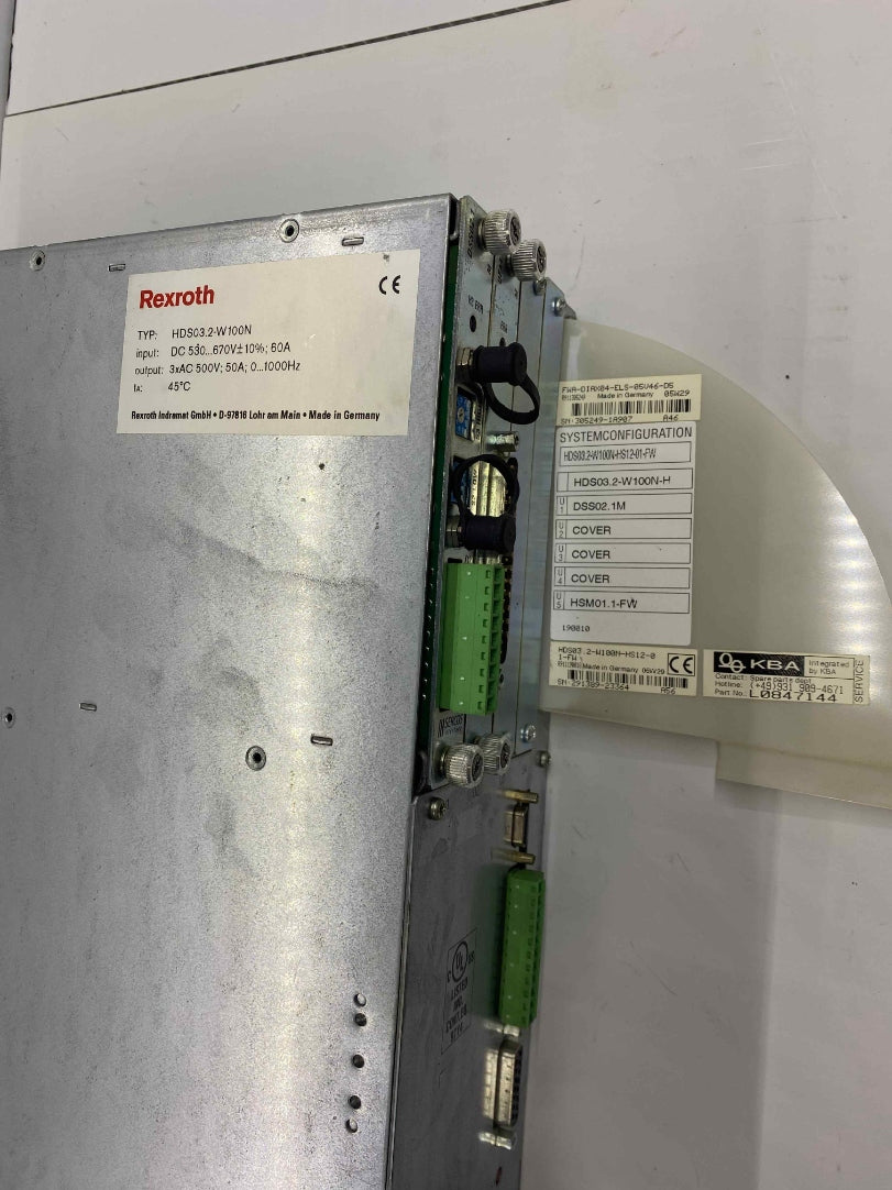 INDRAMAT REXROTH HDS03.2-W100N-HS12-0-1-FW 50A 530VDC L0847144 SERVO SÜRÜCÜ