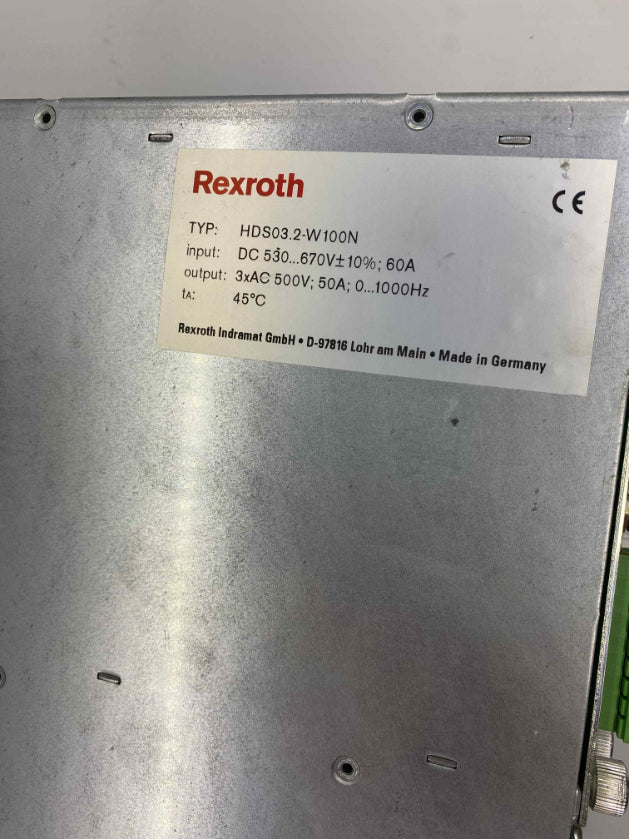 INDRAMAT REXROTH HDS03.2-W100N-HS12-0-1-FW 50A 530VDC L0847144 SERVO SÜRÜCÜ