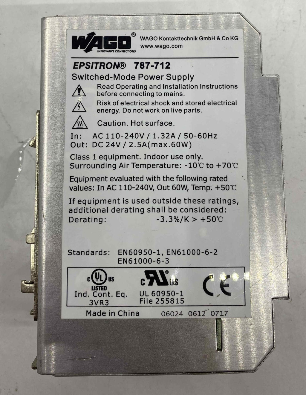 WAGO 787-712  240V 2.5A GÜÇ KAYNAĞI GÜÇ KAYNAĞI