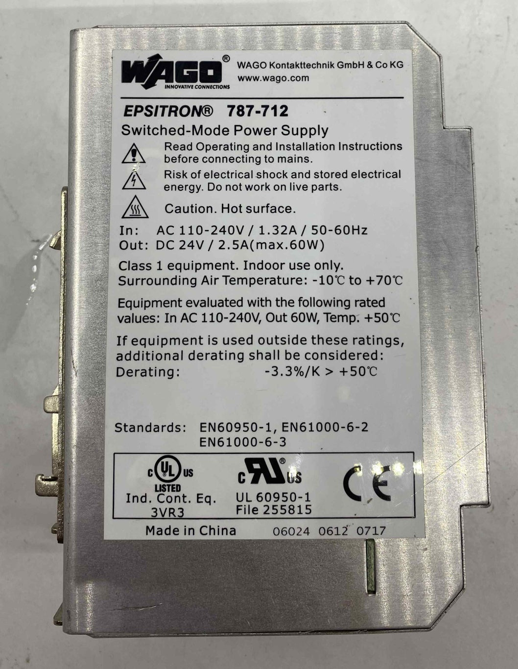 WAGO 787-712  240V 2.5A GÜÇ KAYNAĞI GÜÇ KAYNAĞI
