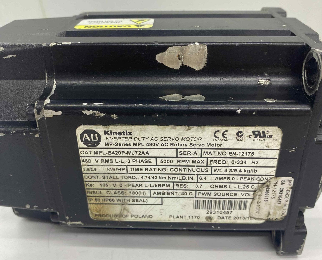 KINETIX [A-B MPL-B420P-MJ72AA]  SERVO MOTOR