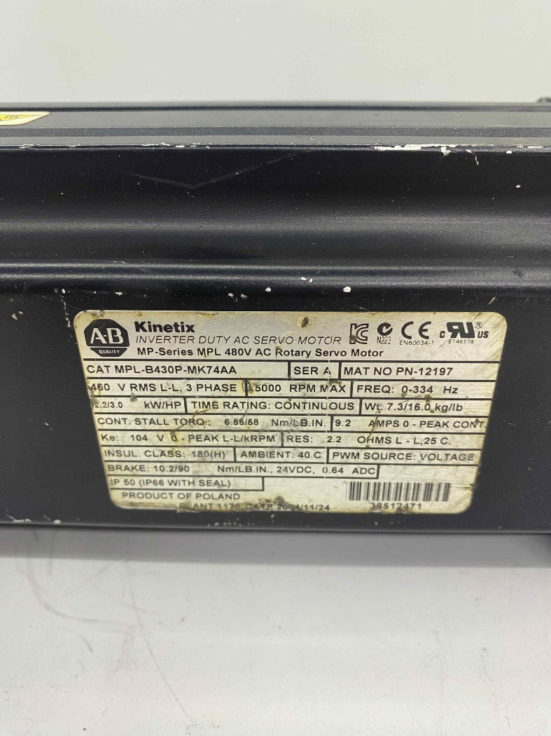 KINETIX [A-B MPL-B430P-MK74AA]  SERVO MOTOR