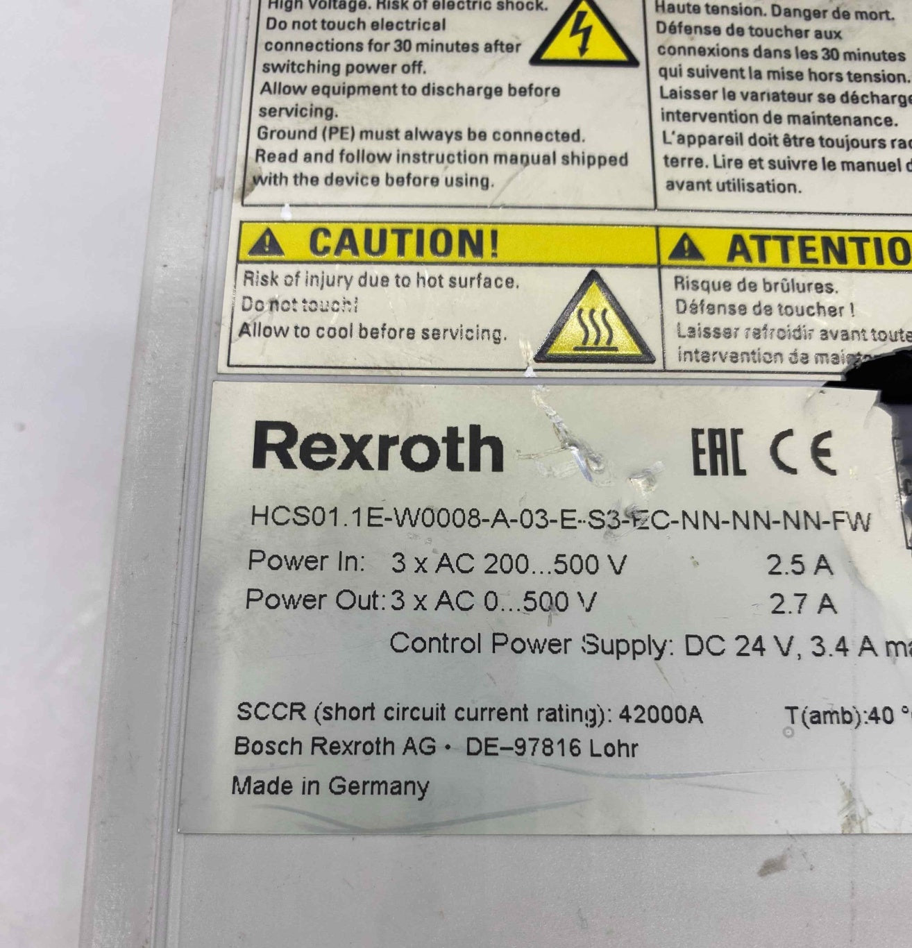INDRAMAT HCS01.1E-W0008-A-03-E-S3-EC-NN-NN-NN-FW  INDRADRİVE   SERVO SÜRÜCÜ