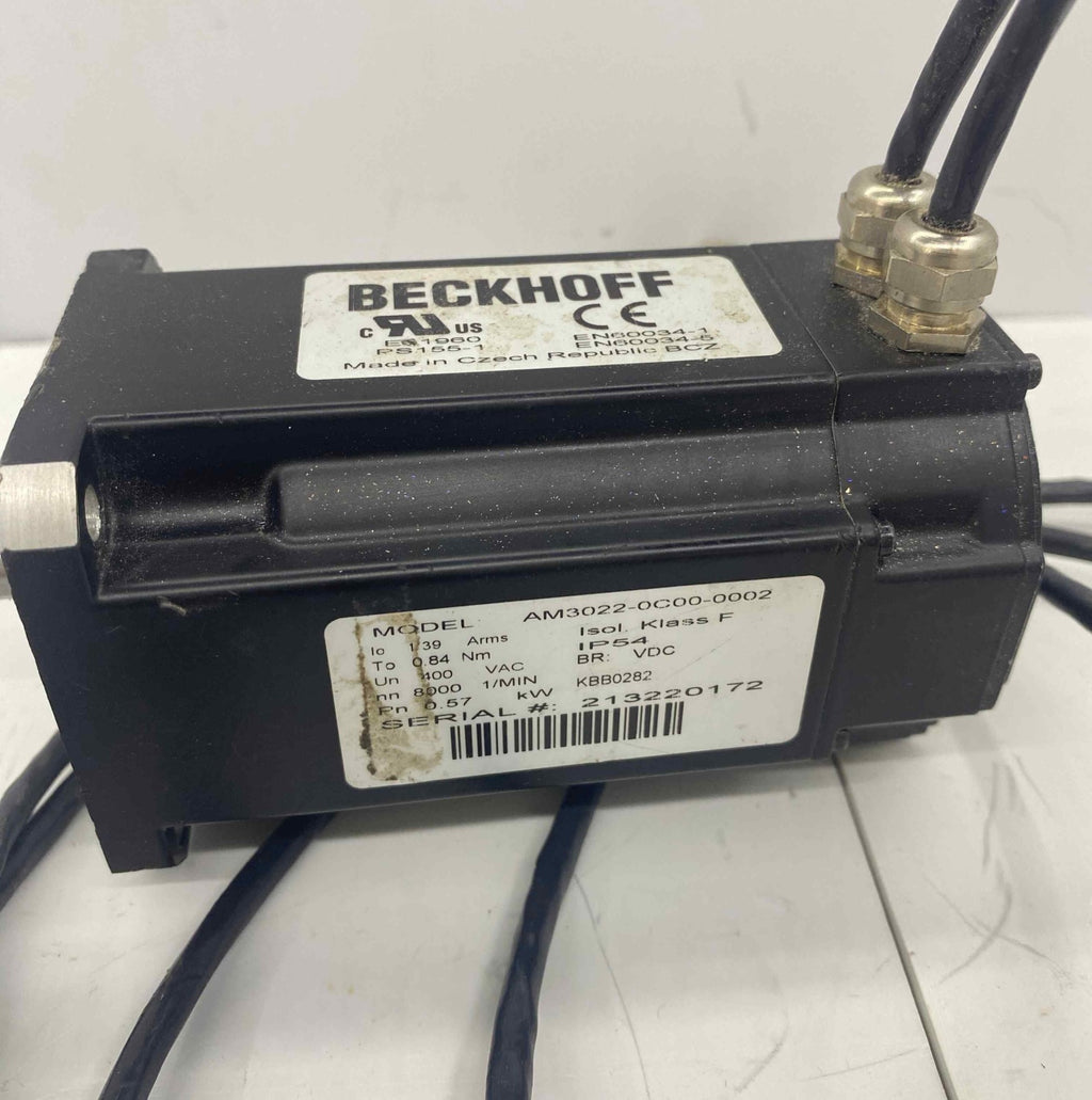 BECKHOFF AM3022-0C00-0002 0.57 KW SERVO MOTOR
